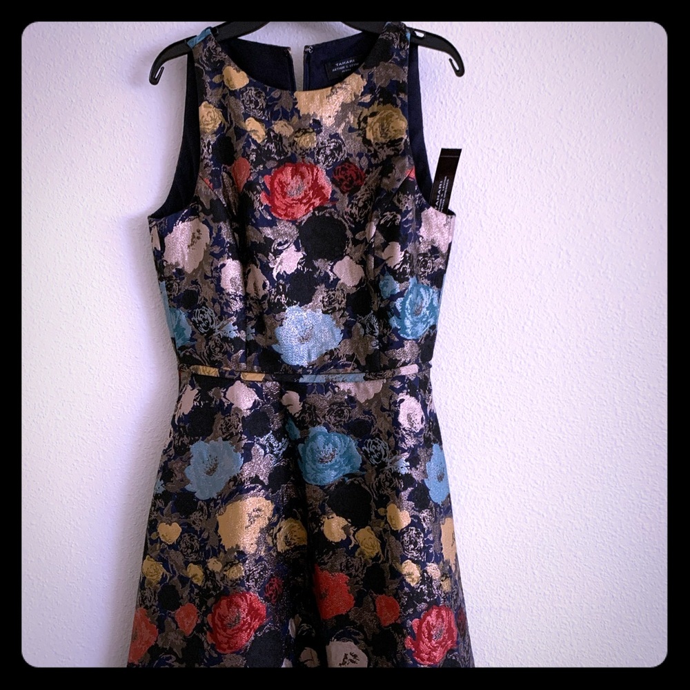 NWT Tahari Brocade A-line dress size 4P